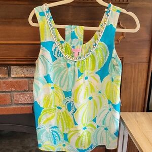 Lilly Pulitzer Beaded Silk Tank